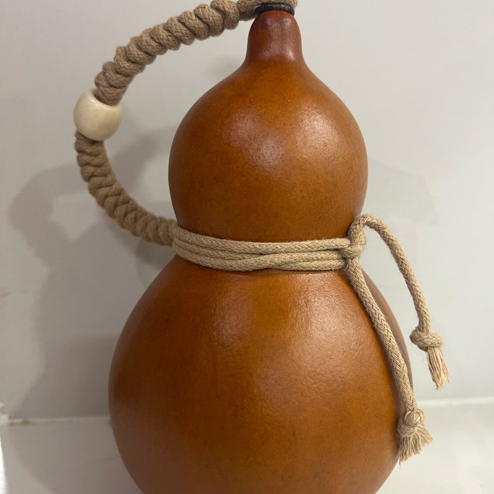 Decorative Gourd with Rope Handle